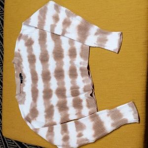 Cropped tie dye knit sweater